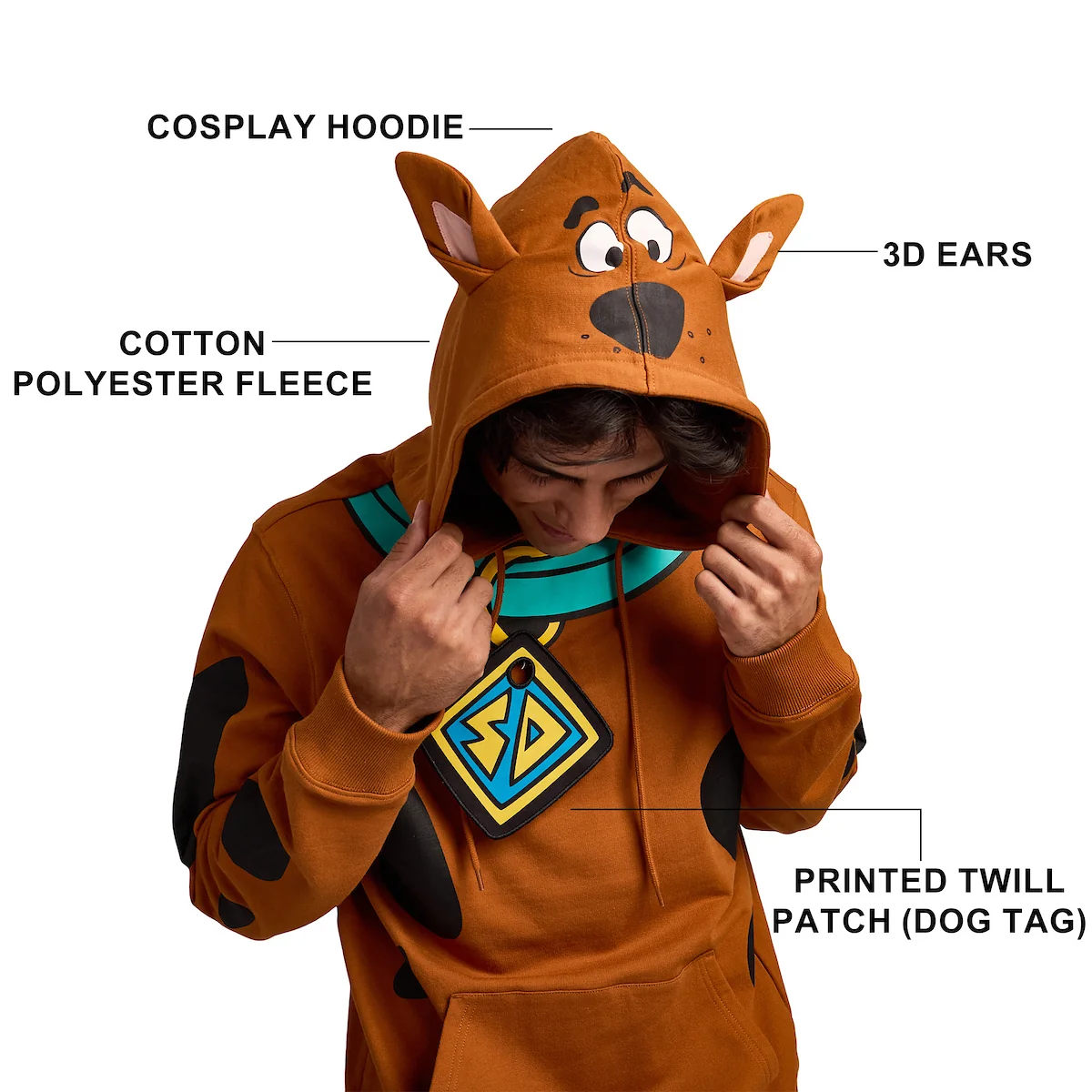SCOOBY DOO MEN'S CHARACTER COSPLAY HOODIE-3