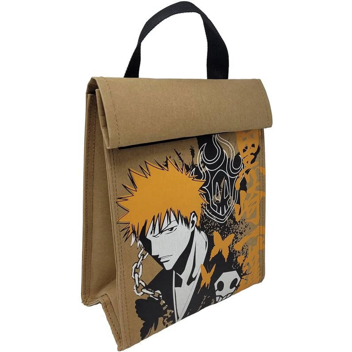 Bleach Ichigo with Icons Reusable Roll-Top Anime Student Lunch Tote-1