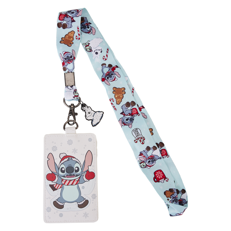 Loungefly Disney Stitch Holiday Snow Angel Lanyard with Cardholder-1