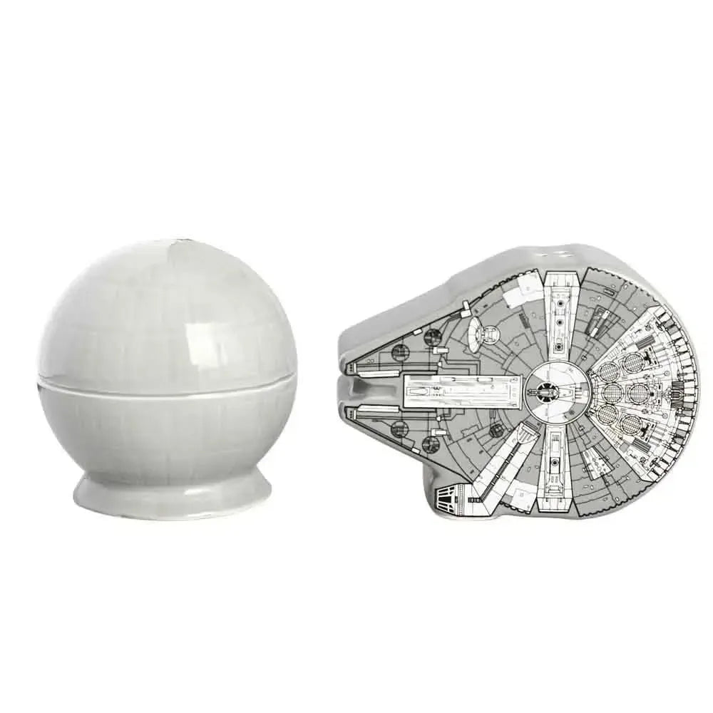 Star Wars Movie Series Death Star Millennium Falcon Salt & Pepper Shakers-2