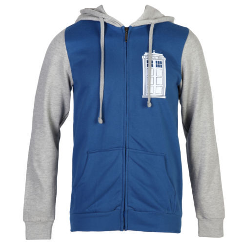 Ripple Junction Doctor Who Blue and Grey Zip up Hoodie-zoom-1