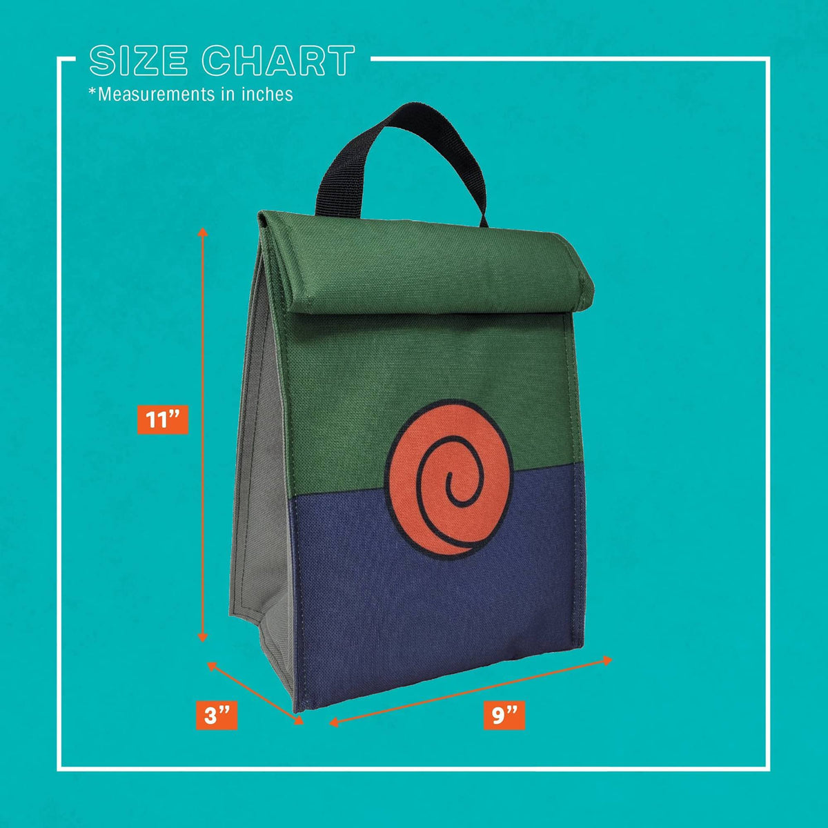 Naruto Shippuden Roll-Top Lunch Bag Kakashi Anime Officially Licensed One Size-5