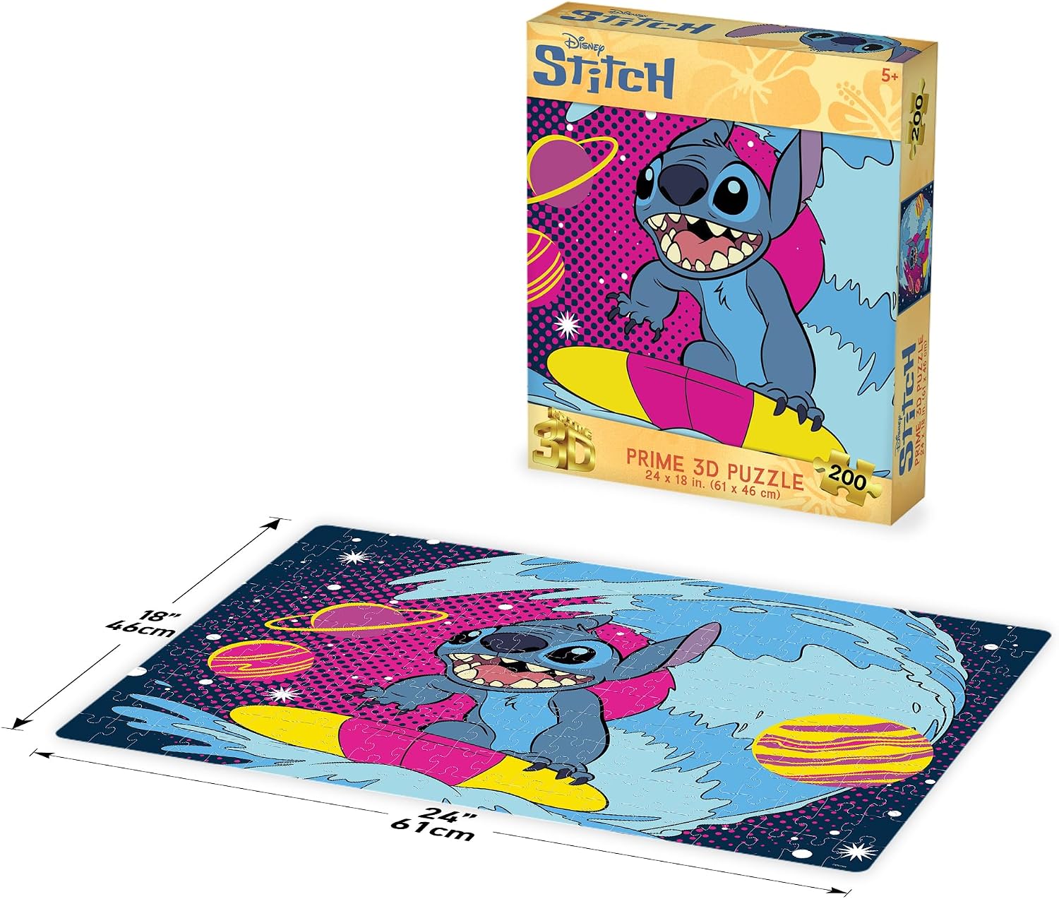 Prime 3D Stitch Surfing, 200-Piece 3D Jigsaw Puzzle, 24x18