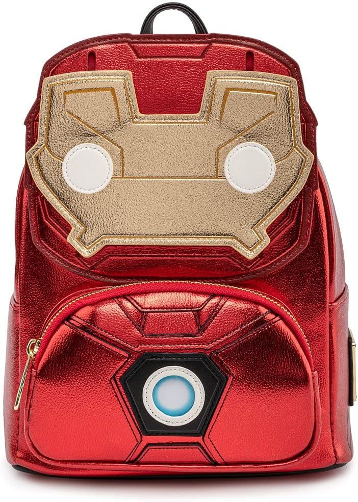 Loungefly Marvel Iron Man Light Up Metallic Leather Mini Backpack