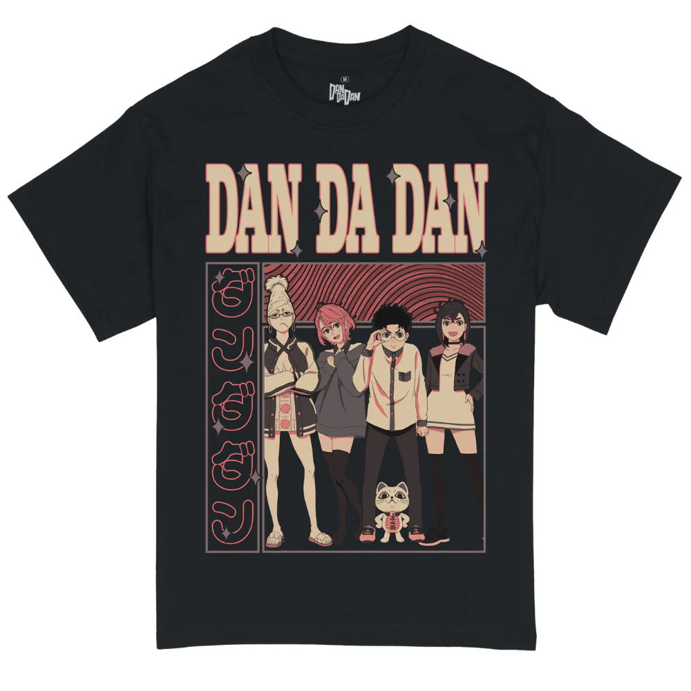Dan Da Dan Character Group Kanji Panels T-Shirt-zoom-1