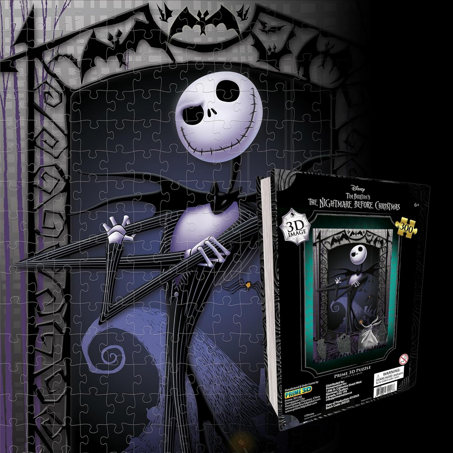 Prime 3D Disney Nightmare Before Christmas, 300-Piece 3D Jigsaw Puzzle