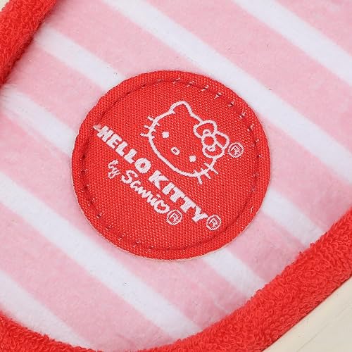 Hello Kitty 3D Character Face Art Women Pink and White Striped Open Toe Slippers-zoom-7