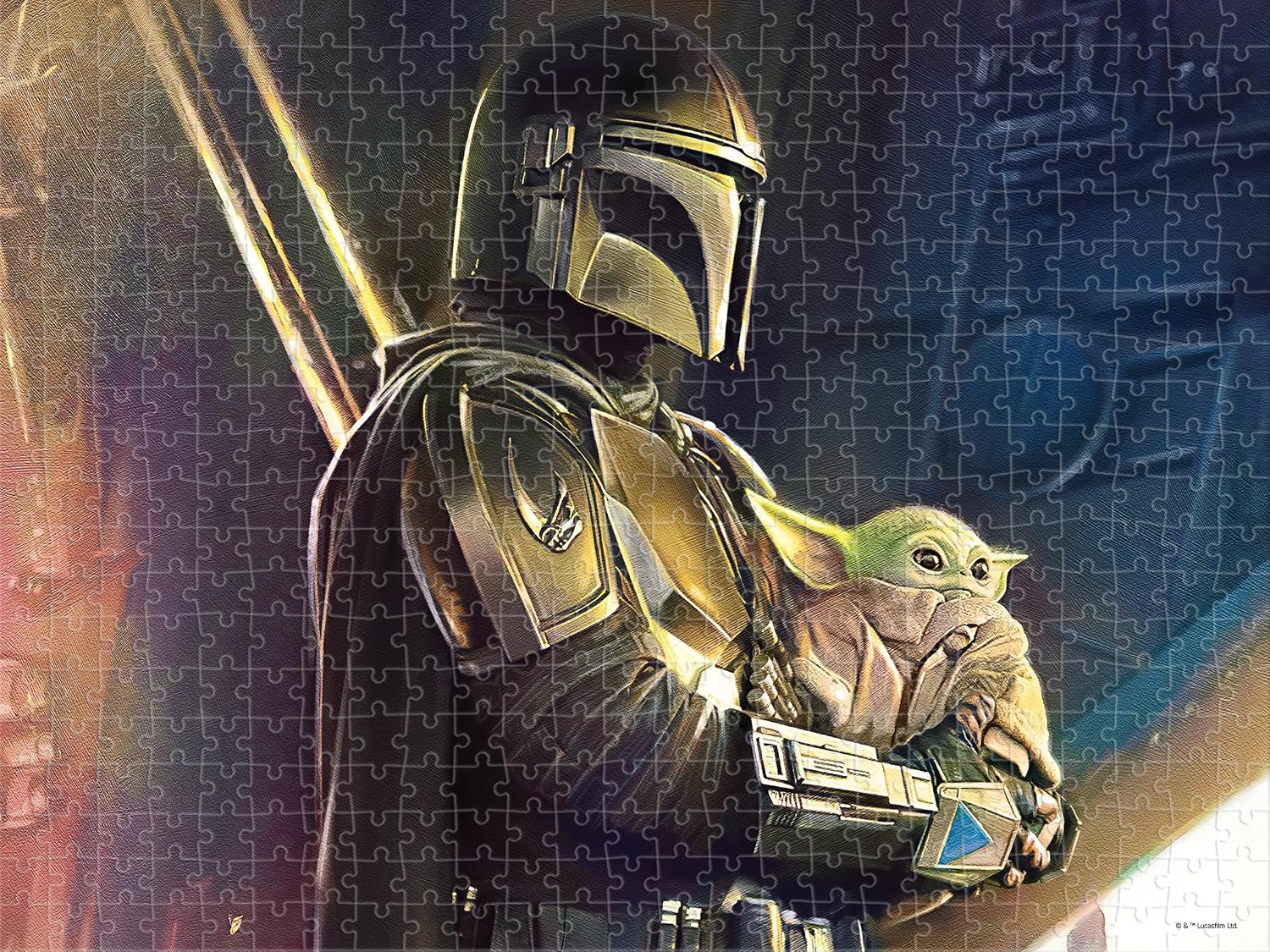 Prime 3D Mandalorian Star Wars Puzzle – 500 Piece 3D Lenticular Jigsaw for Adults & Kids, 24"x18" Motion Activity, Official Licensed Disney Gift-zoom-5
