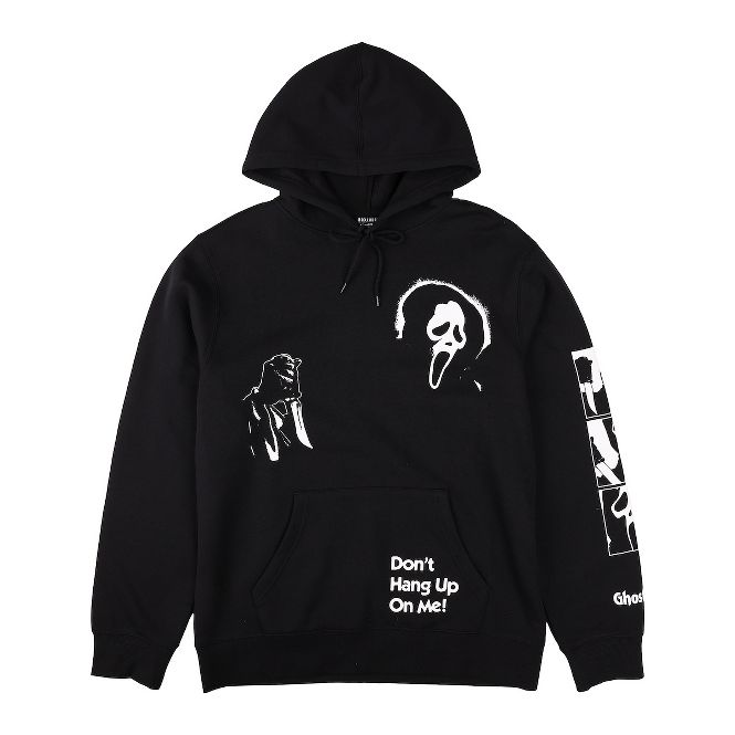Ghostface Don't Hang Up on Me on Men's Black Hooded Sweathirt-6