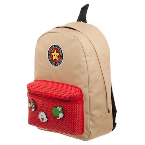 Mario Brothers Multicolored Backpack w/ Mario Patches for Adults-zoom-4
