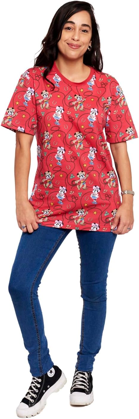 Loungefly Apparel Disney Western Mickey and Minnie Laso unisex t shirt-zoom-7