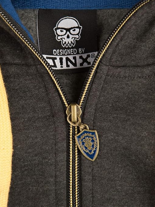JINX World of Warcraft Alliance Classic Men's Gamer Zip-Up Hoodie, Charcoal Heather-zoom-3