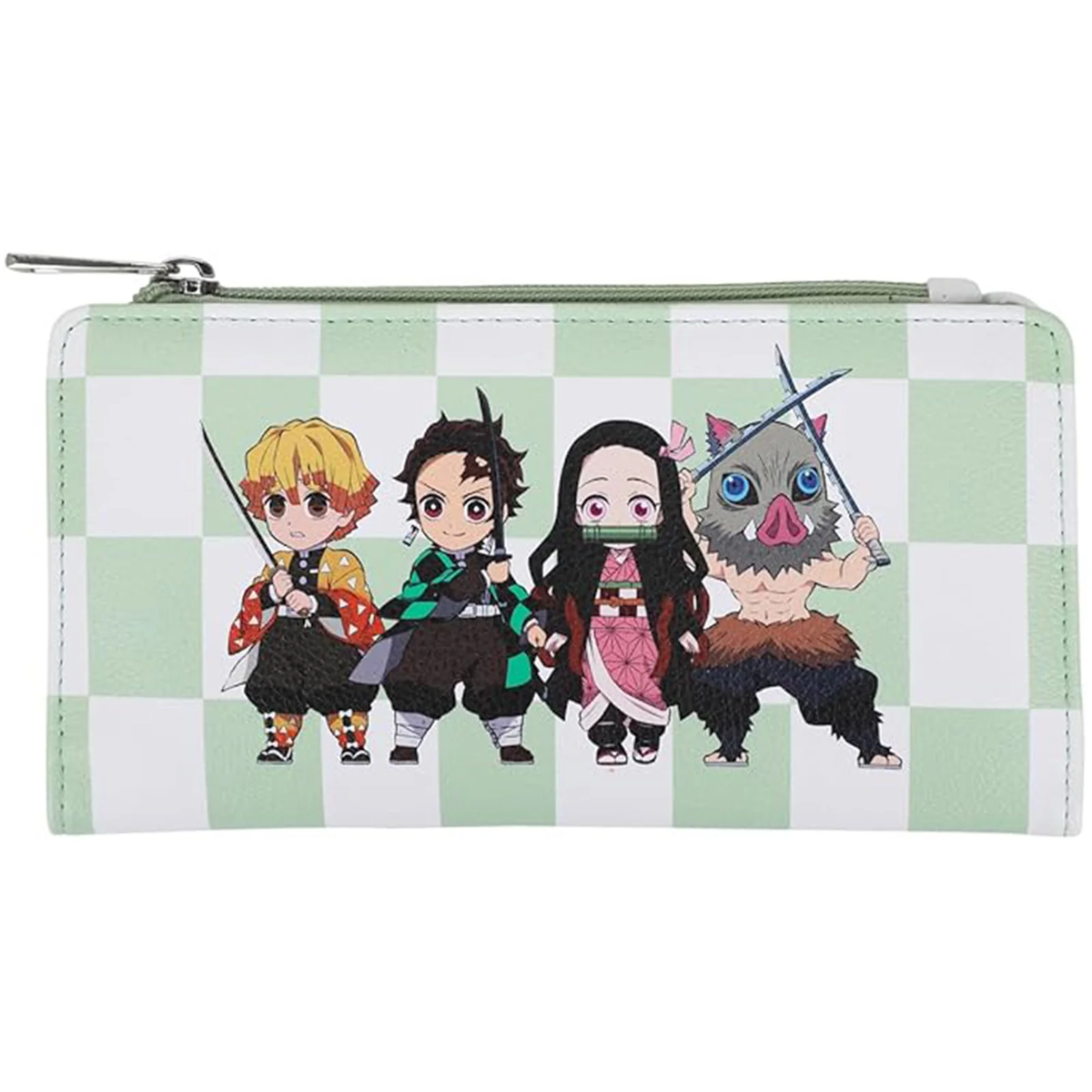 Bioworld Demon Slayer Chibi Characters Checkered Bifold Wallet-1