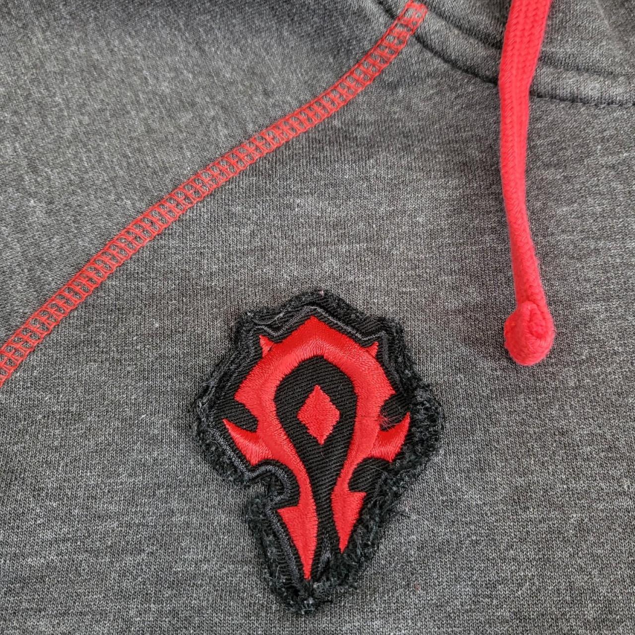 JINX World of Warcraft Horde Men's Grey Zip Up Hoodie SMALL-3