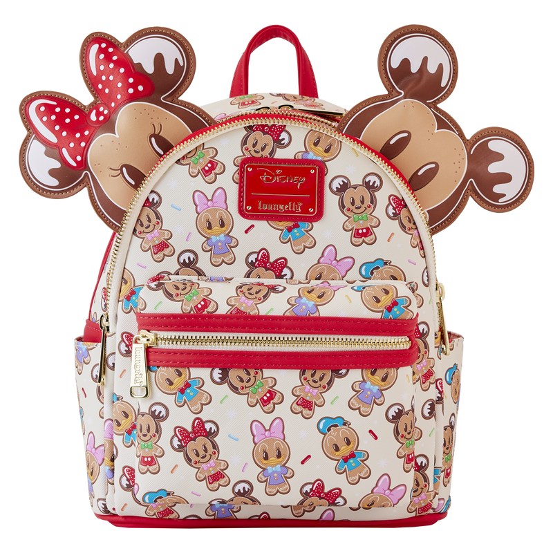 Loungefly Disney Mickey and Friends Gingerbread Cookie Allover Print Ear Holder Mini Backpack-zoom-1