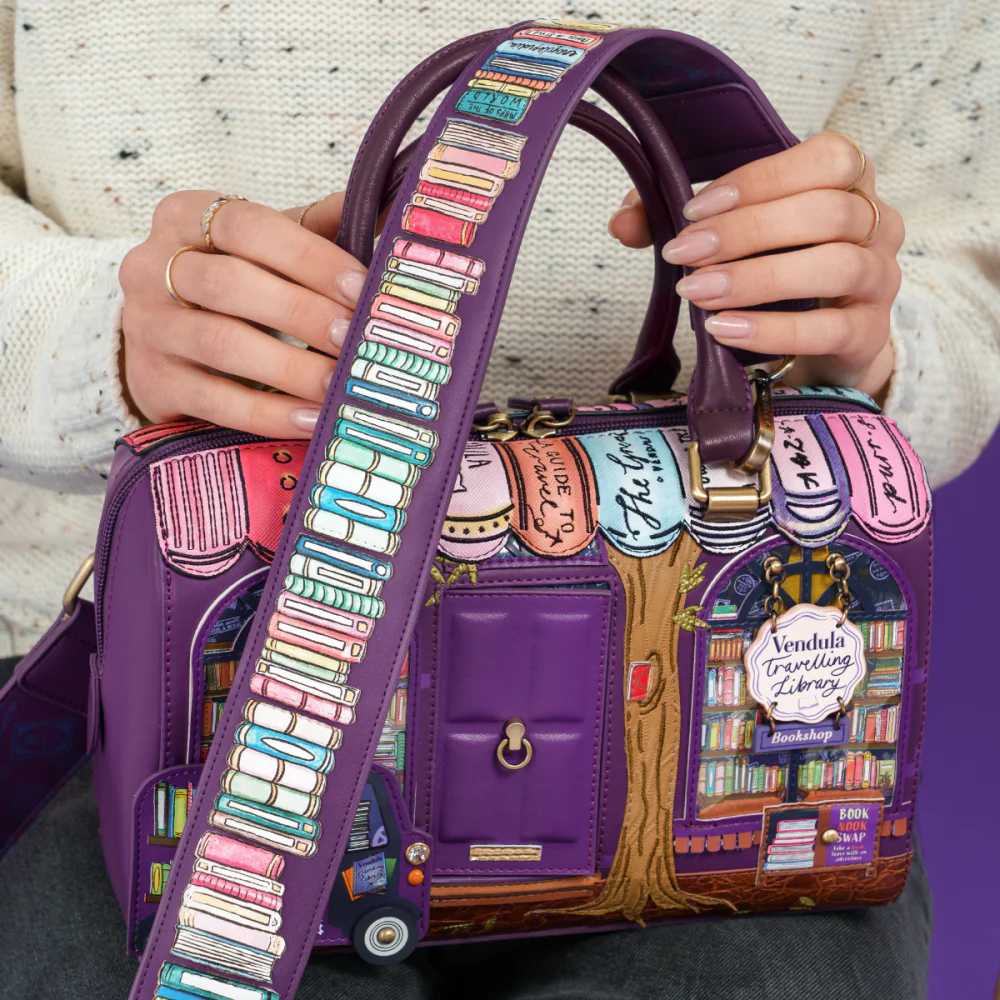 Vendula London Travelling Library Bookshop Wide Shoulder Strap-zoom-9