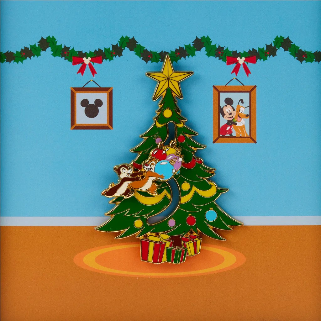 Loungefly 3'' Collector Box Pin Chip And Dale Tree Ornaments Sliding Pin-zoom-5