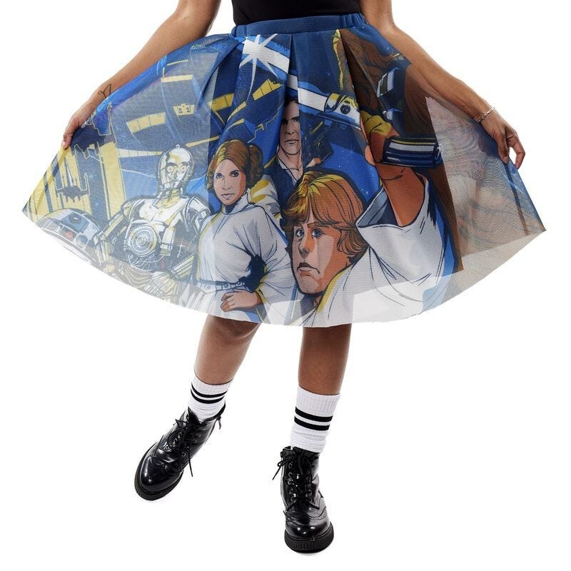 Loungefly Stitch Shoppe Star Wars Dark Side vs Light Side Double sided Heather Skirt-zoom-1