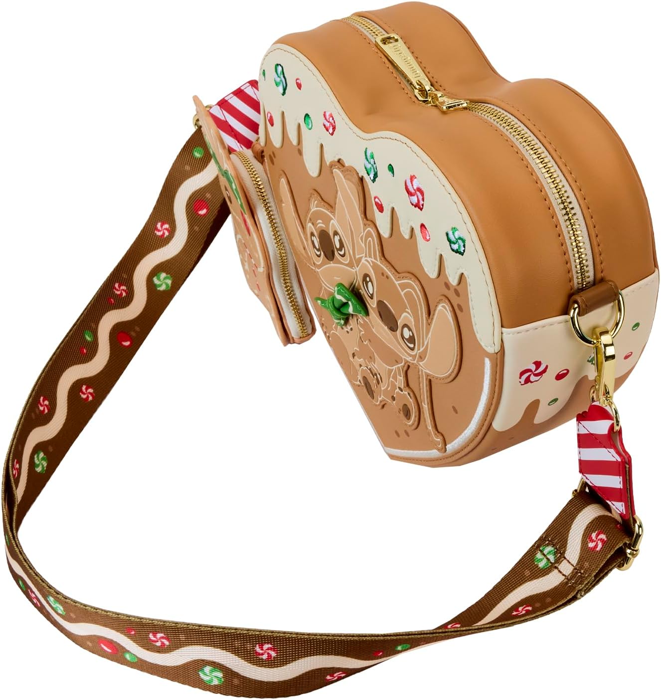Loungefly Disney Lilo & Stitch Scented Angel & Stitch Gingerbread Heart Crossbody Bag With Coin Bag Regular price-zoom-3