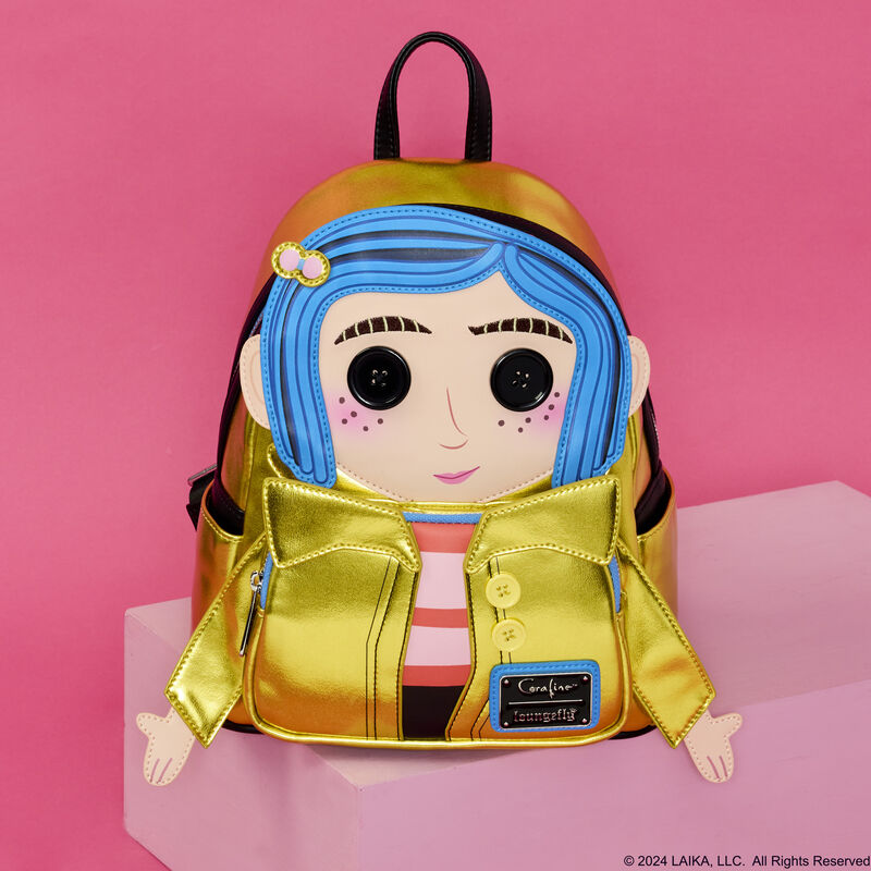 Loungefly Coraline 15th Anniversary Laika Doll Metallic Cosplay Mini Backpack-2