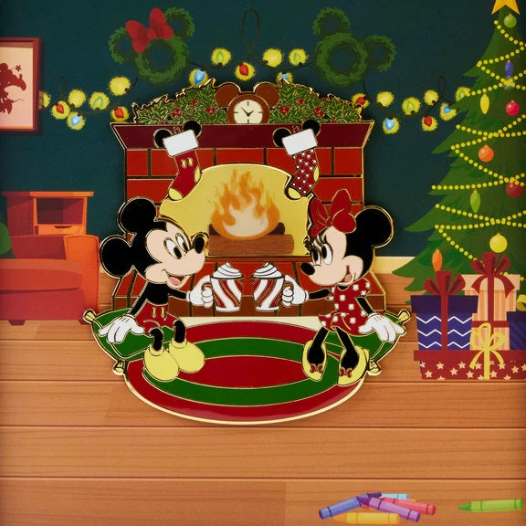 Loungefly Disney Mickey Minnie Mouse Fireplace Cocoa 3" Collector Box Pin-zoom-4