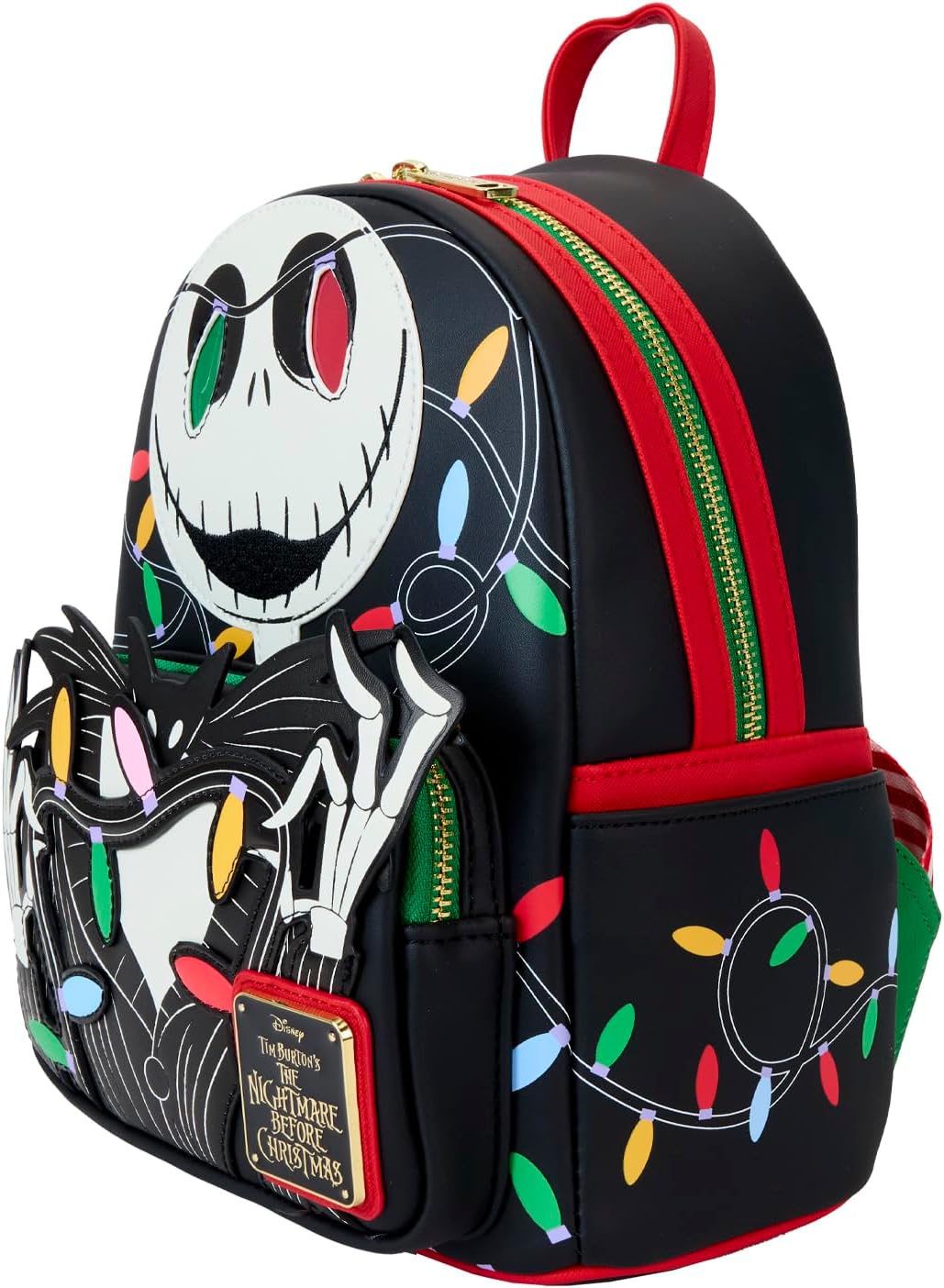 Loungefly Disney The Nightmare Before Christmas Jack Wrapped In Lights Light Up Glow Mini Backpack-zoom-3