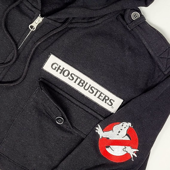 Ripple Junction Ghostbusters Men's Authentic Full Zip Hooded Sweatshirt w/Chest Pockets Epaulettes-4