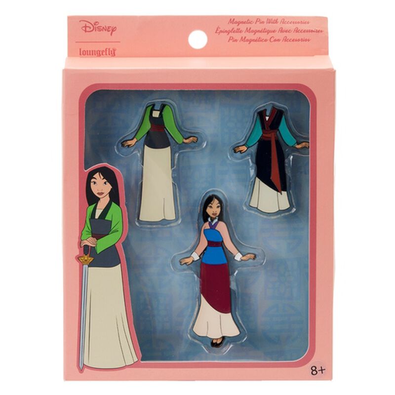 Loungefly Pin Set - Mulan Magnetic Paper Doll Pin Set-zoom-1