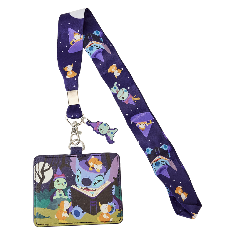 Loungefly Disney Stitch Spooky Stories Halloween Lanyard with Card Holder