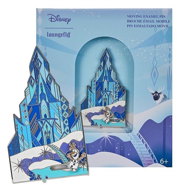 Loungefly Disney Frozen Trading Pin, Individually Boxed Collector Enamel Pins with Mountain and Olaf, 3 Inches-zoom-1