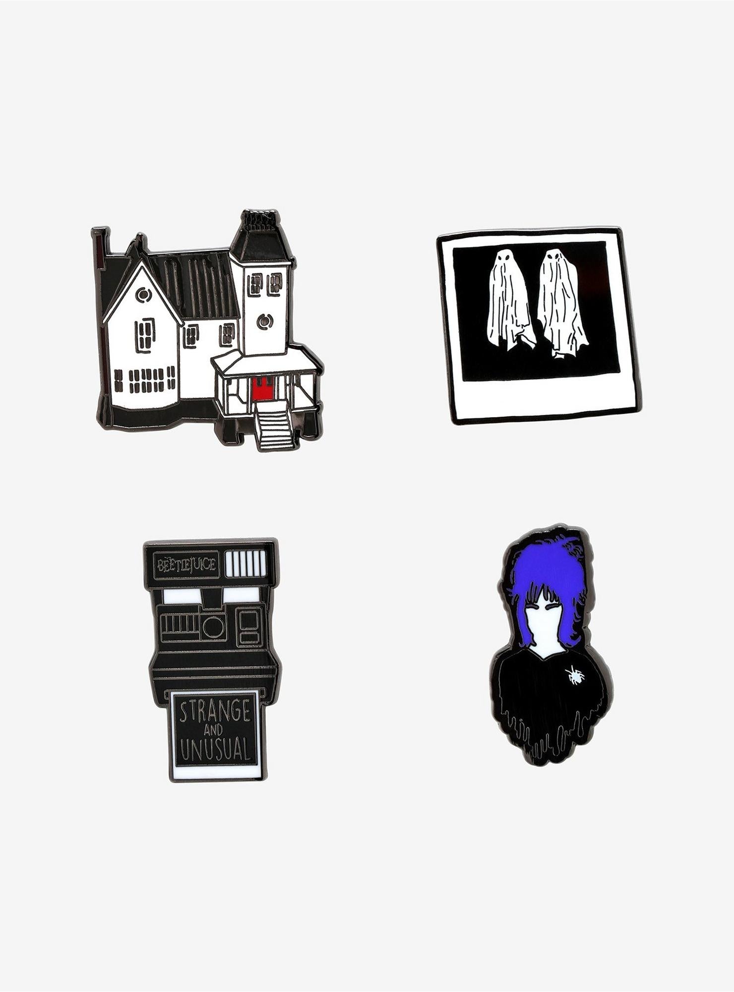Loungefly BeetleJuice 4-Piece Enamel Pin Set