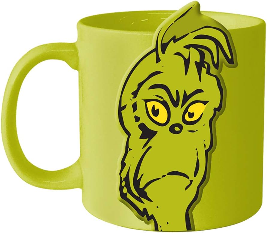 Dr. Seuss Grinchmas Resting Face 20 Oz. Bas Relief Ceramic Mug