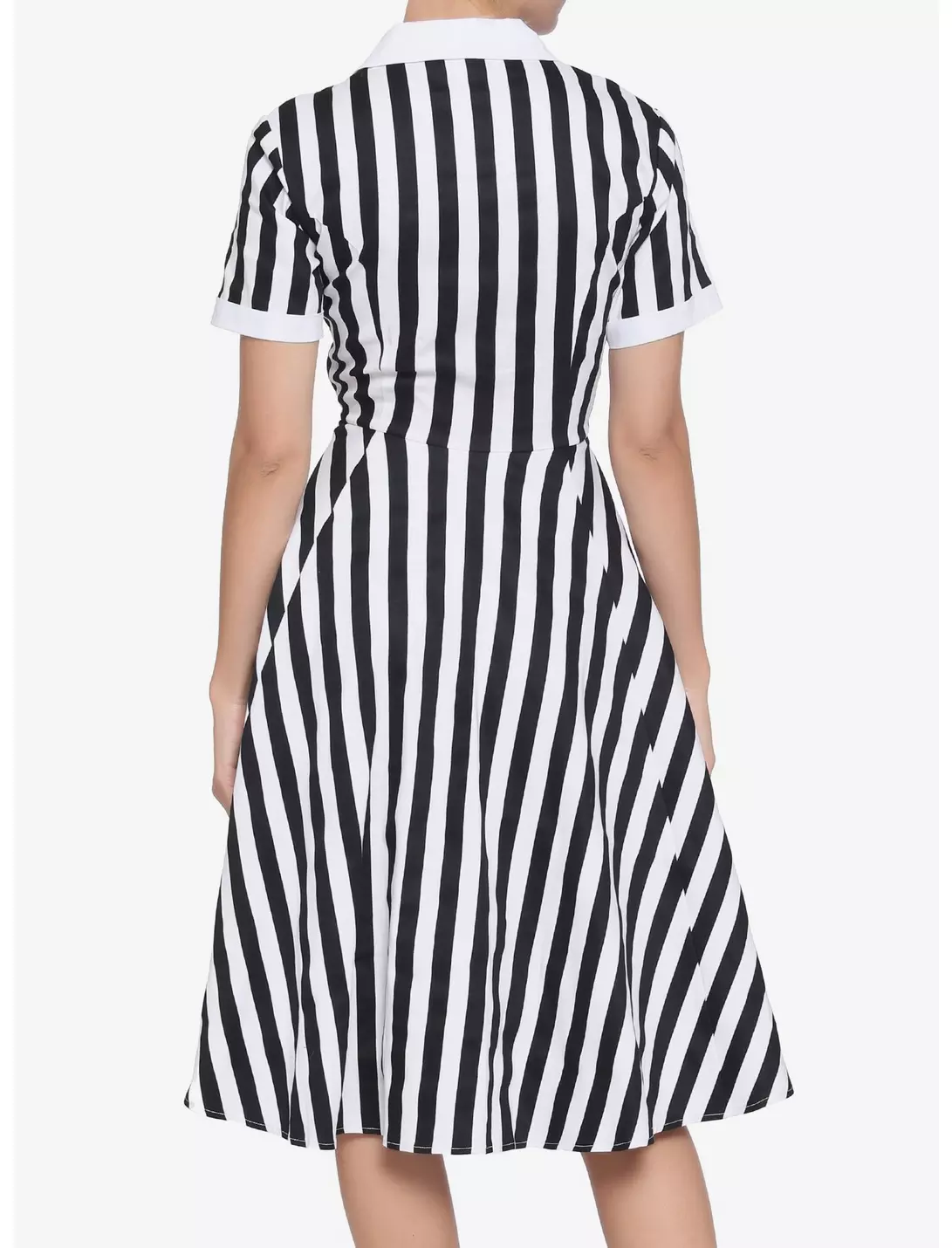 Orchid Bloom Black and White Stripe Dress-4