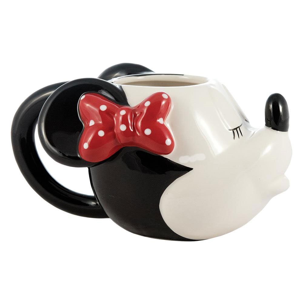 Mickey Mouse and Minnie Kissing Sculpted Ceramic Mug Set