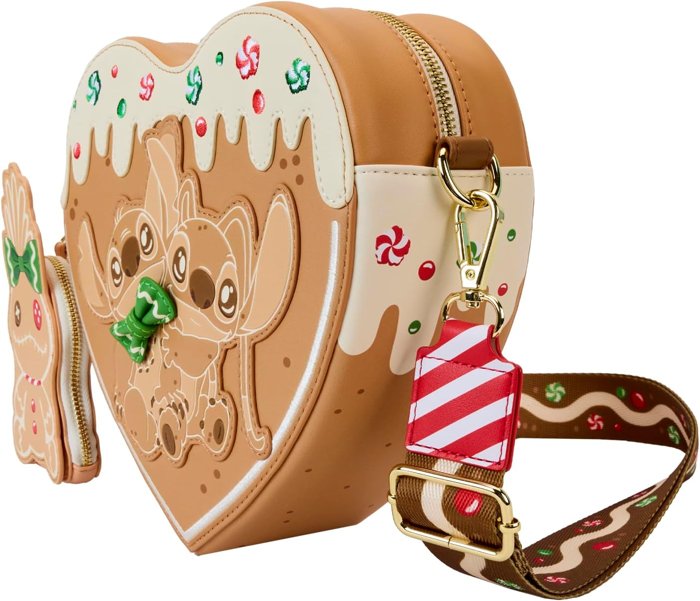 Loungefly Disney Lilo & Stitch Scented Angel & Stitch Gingerbread Heart Crossbody Bag With Coin Bag Regular price-zoom-2
