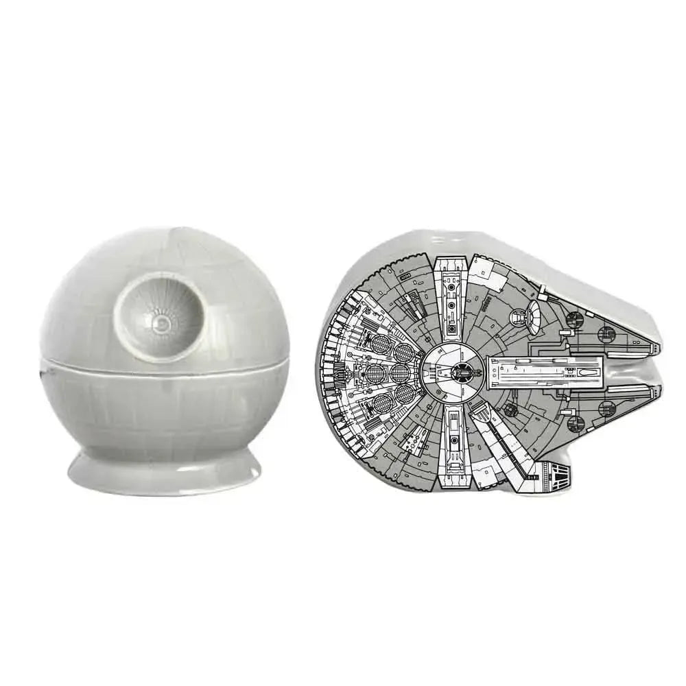Star Wars Movie Series Death Star Millennium Falcon Salt & Pepper Shakers