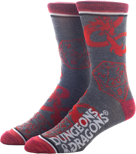 Dungeons and Dragons 3-Pack Crew Socks With D&D Dice Packaging for Men-3