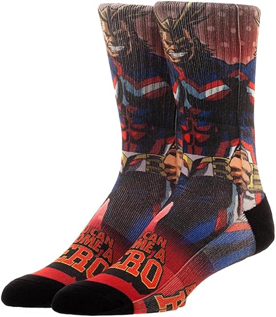 Bioworld My Hero Academia Manga All Might Mens Sublimated Crew Socks