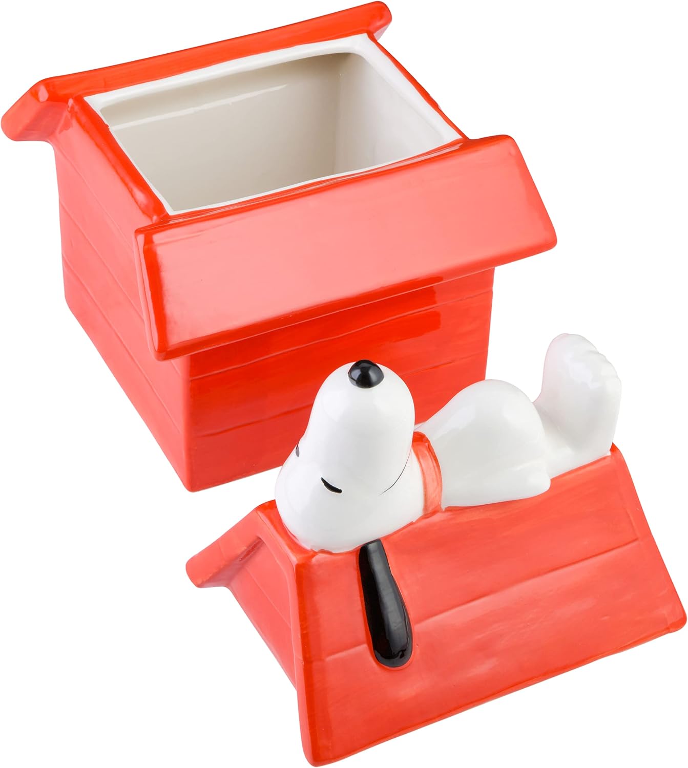 Vandor Peanuts Snoopy Doghouse Sculpted Ceramic Cookie Jar New with Box