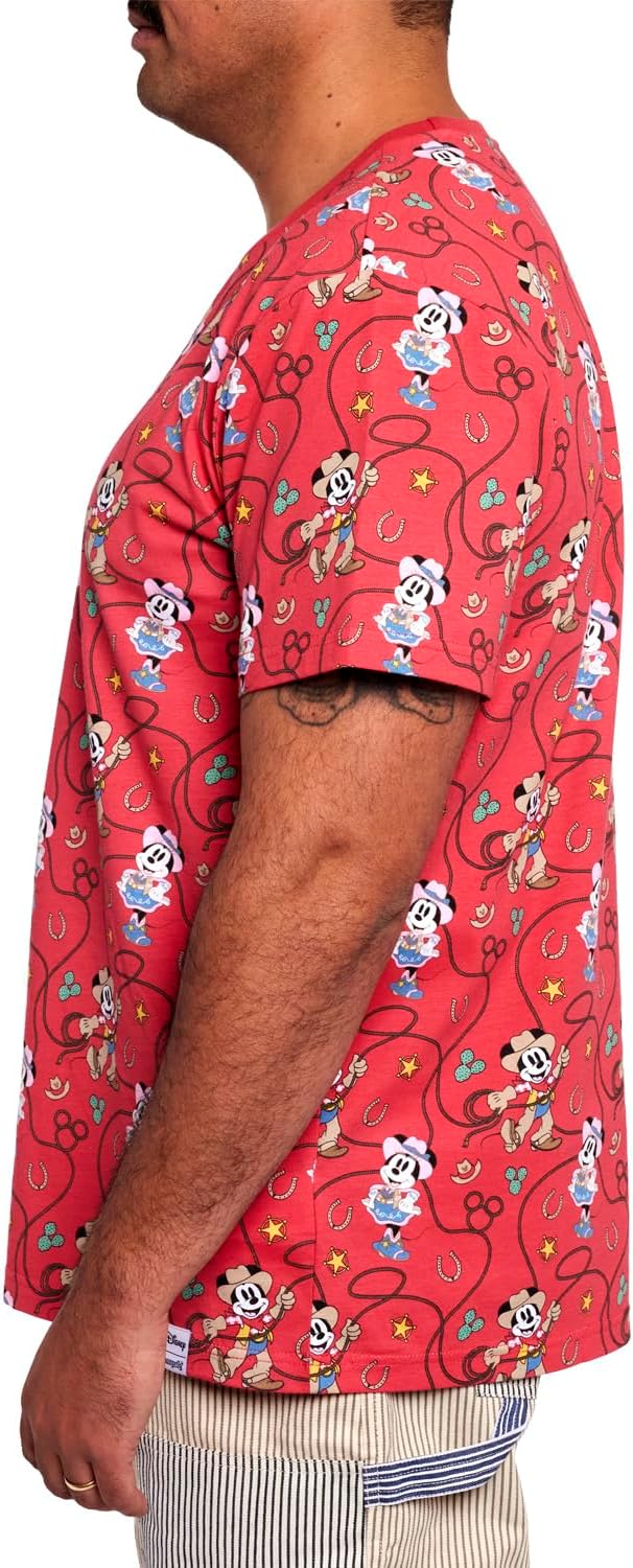 Loungefly Apparel Disney Western Mickey and Minnie Laso unisex t shirt-4