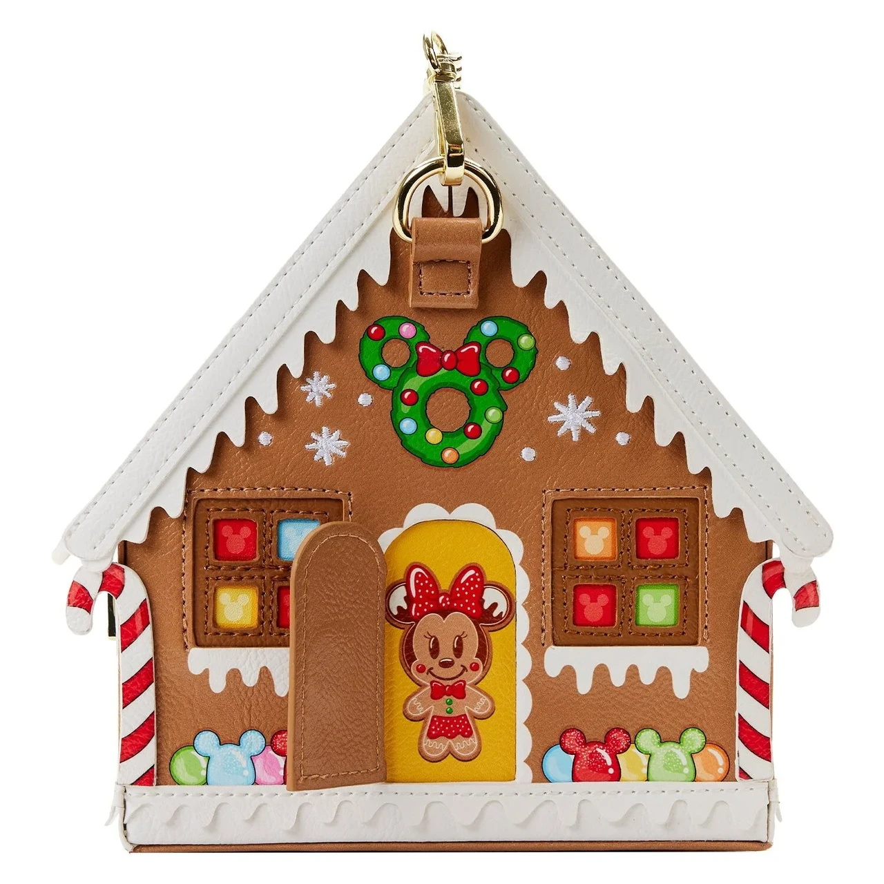 Loungefly Stitch Shoppe Minnie Gingerbread House Crossbody-zoom-4