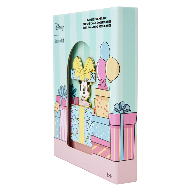 Loungefly Mickey Mouse Birthday Present Surprise 3" Collector Box Sliding Pin-3