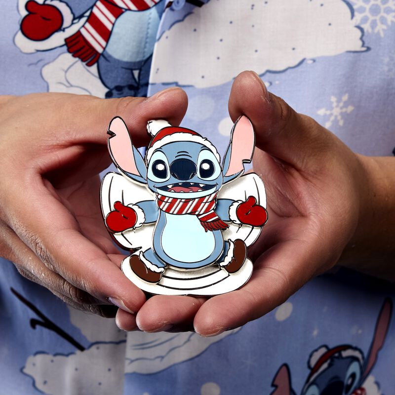 Loungefly Stitch Holiday Snow Angel 3" Collector Box Sliding Pin