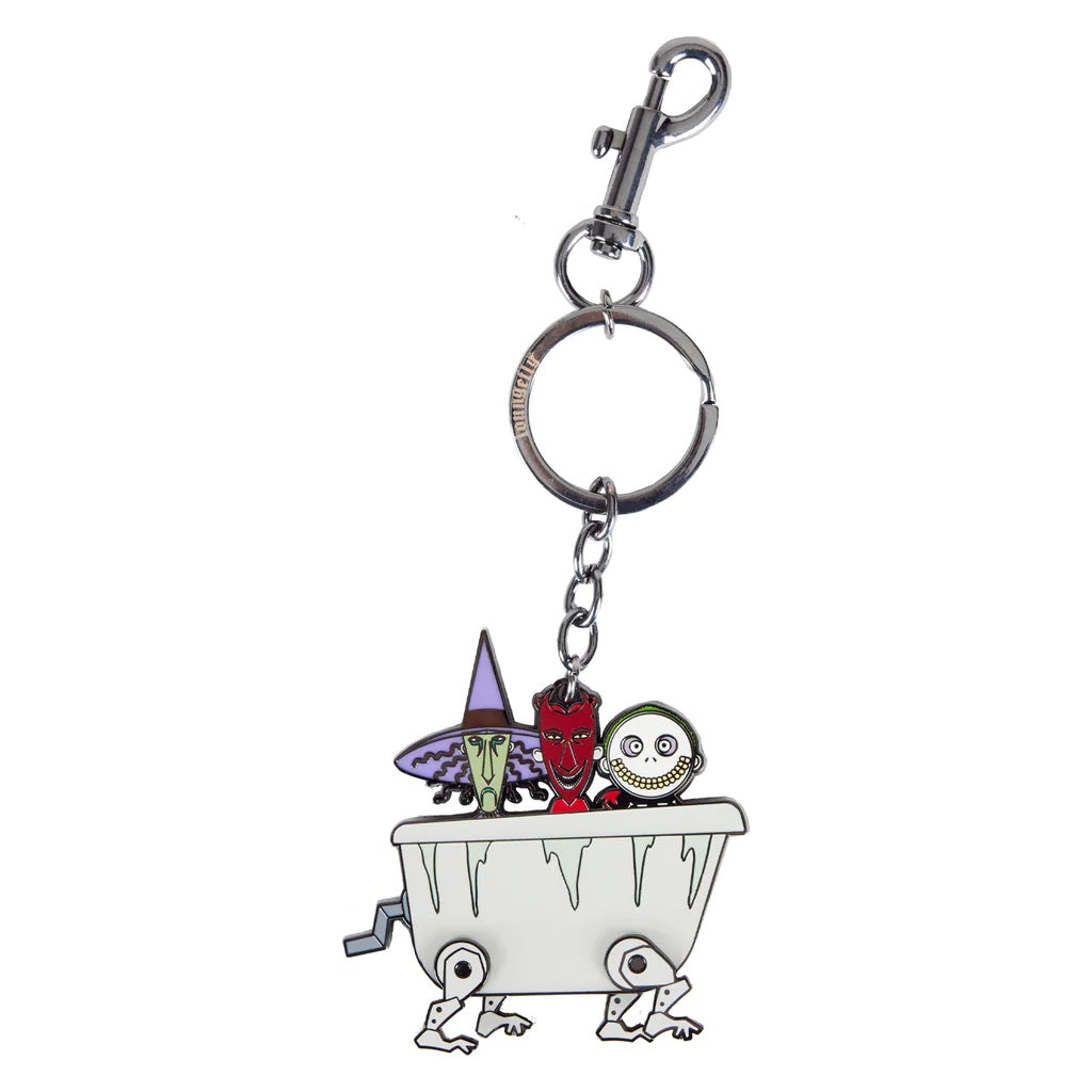 Loungefly Nightmare Before Christmas Lock Shock and Barrel Enamel Keychain