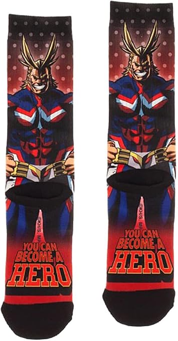 Bioworld My Hero Academia Manga All Might Mens Sublimated Crew Socks