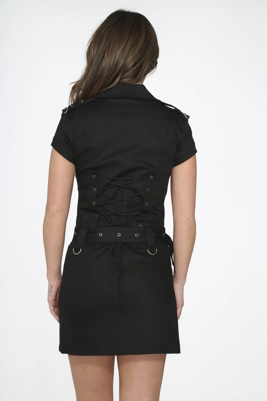 Orchid Bloom Black Gothic Rope Dress-2