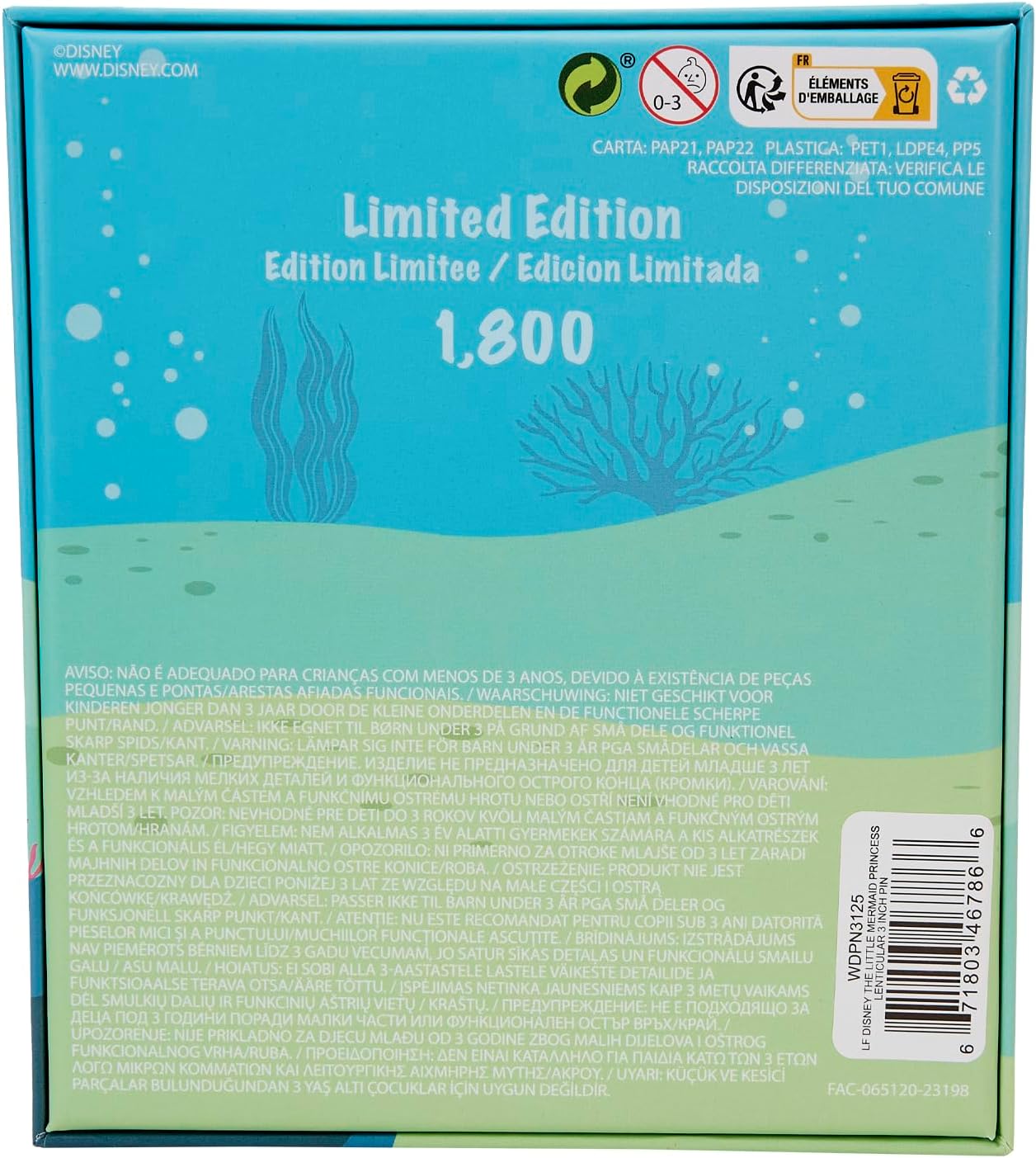 Loungefly Disney The Little Mermaid Princess Lenticular 3 Inch Pin