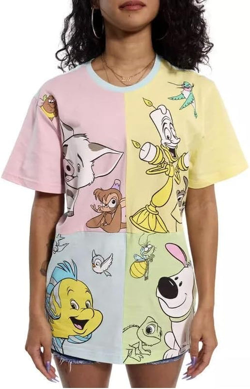 Loungefly Apparel Disney Princess Sidekicks color block t shirt