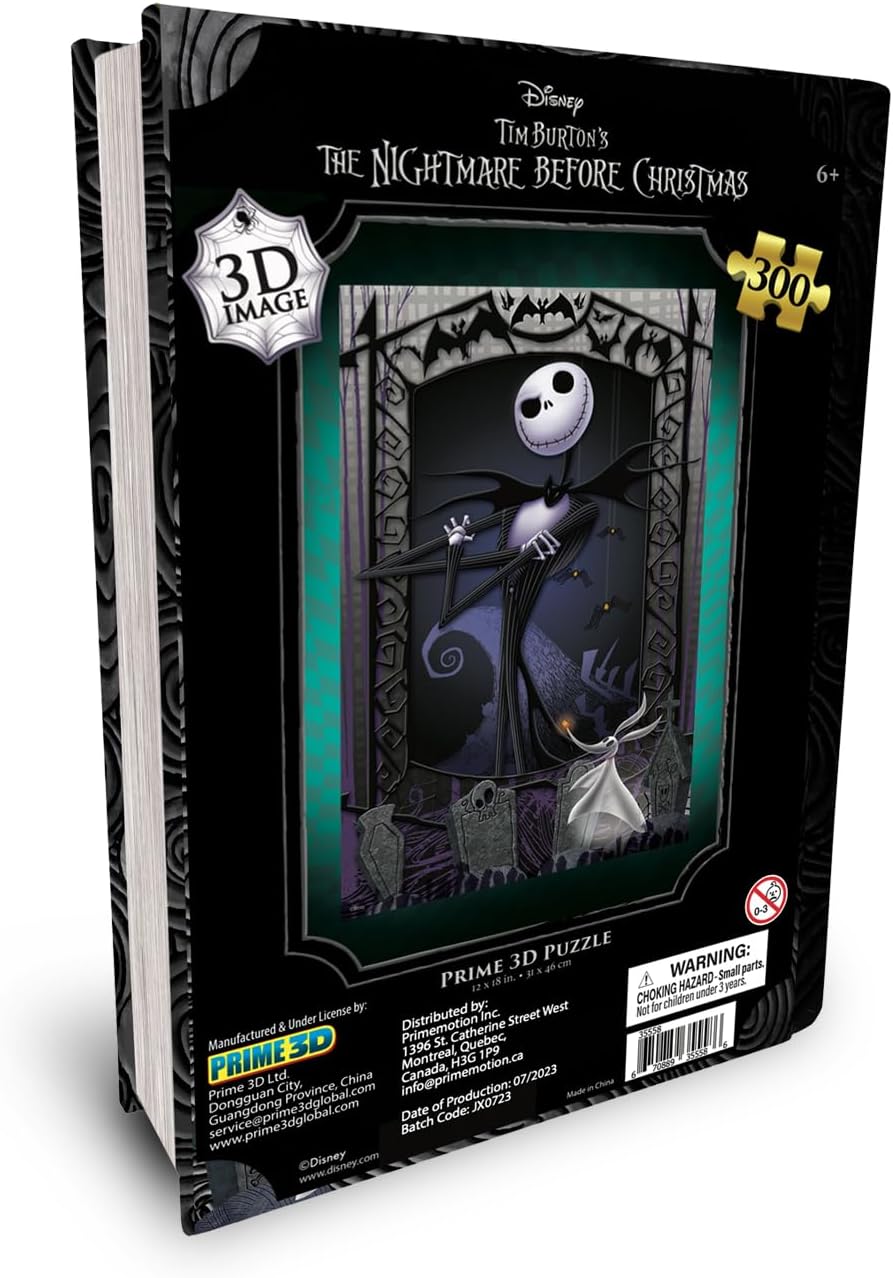 Prime 3D Disney Nightmare Before Christmas, 300-Piece 3D Jigsaw Puzzle