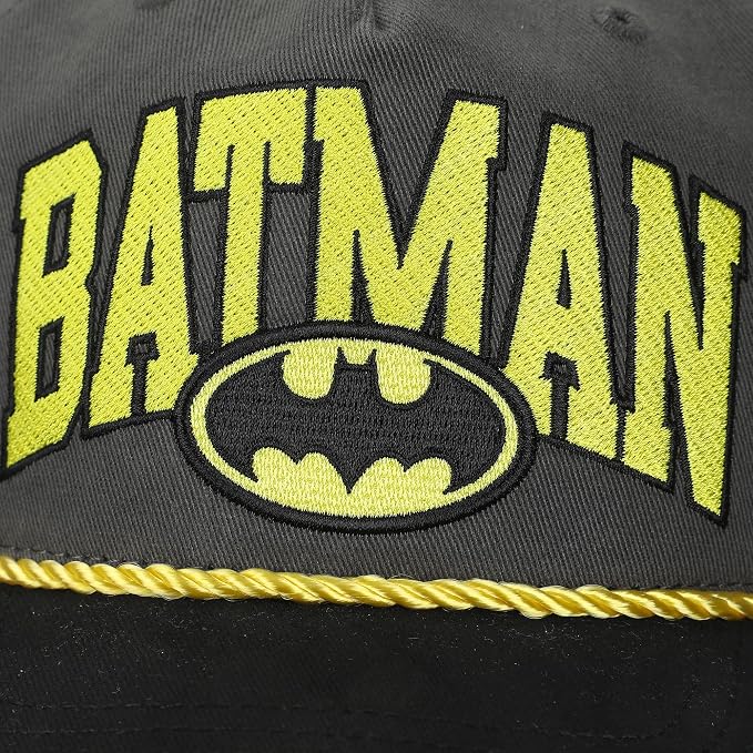Batman Adult Retro Snapback Cap with Embroidered Logo Black-5